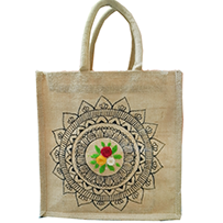 JUTE LUNCH BAG , HANDCRAFTED , UNIQUELY DESIGNED , ECO-FRIENDLY