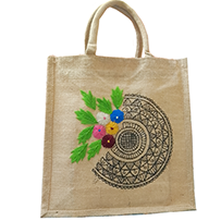 JUTE LUNCH BAG , HANDCRAFTED , UNIQUELY DESIGNED , ECO-FRIENDLY