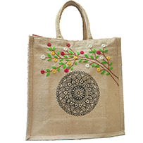 JUTE LUNCH BAG , HANDCRAFTED , UNIQUELY DESIGNED , ECO-FRIENDLY