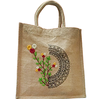 JUTE LUNCH BAG , HANDCRAFTED , UNIQUELY DESIGNED , ECO-FRIENDLY