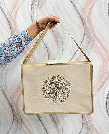 JUTE LAPTOP BAGS WITH HANDPAINTING